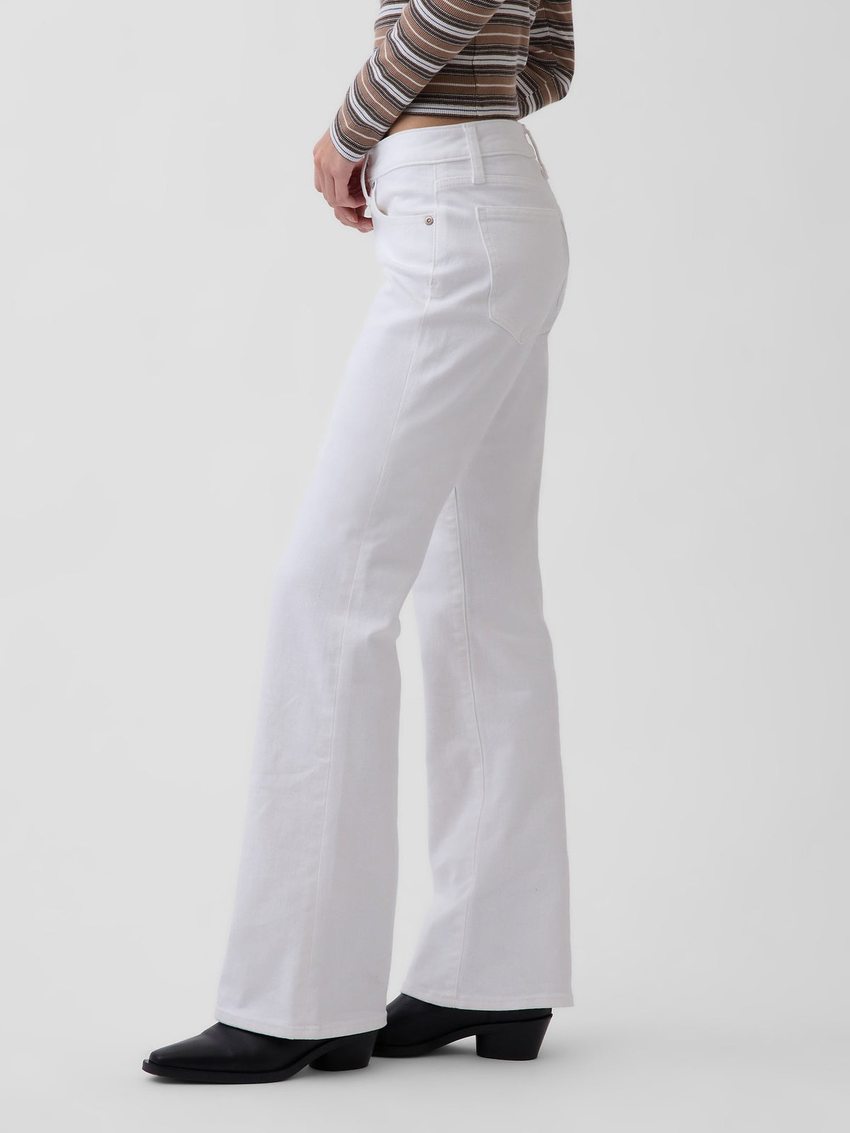 Beyaz Low Rise Long & Lean Jean Pantolon