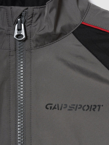 Gri Relaxed Colorblock Rüzgarlık