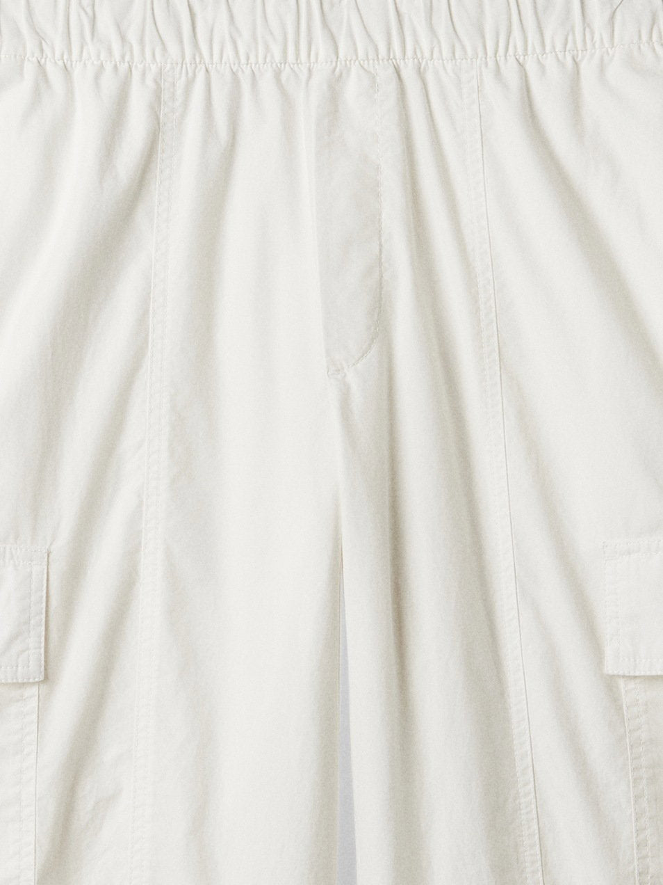Kırık Beyaz Kargo Paraşüt Pull-on Pantolon