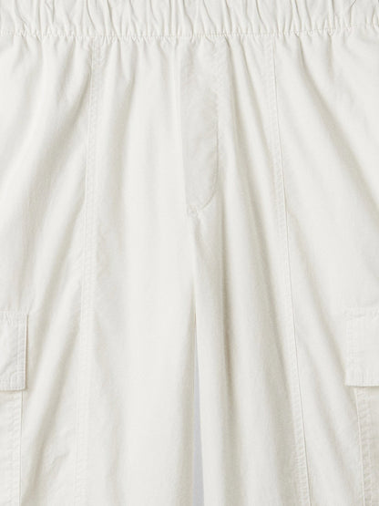 Kırık Beyaz Kargo Paraşüt Pull-on Pantolon
