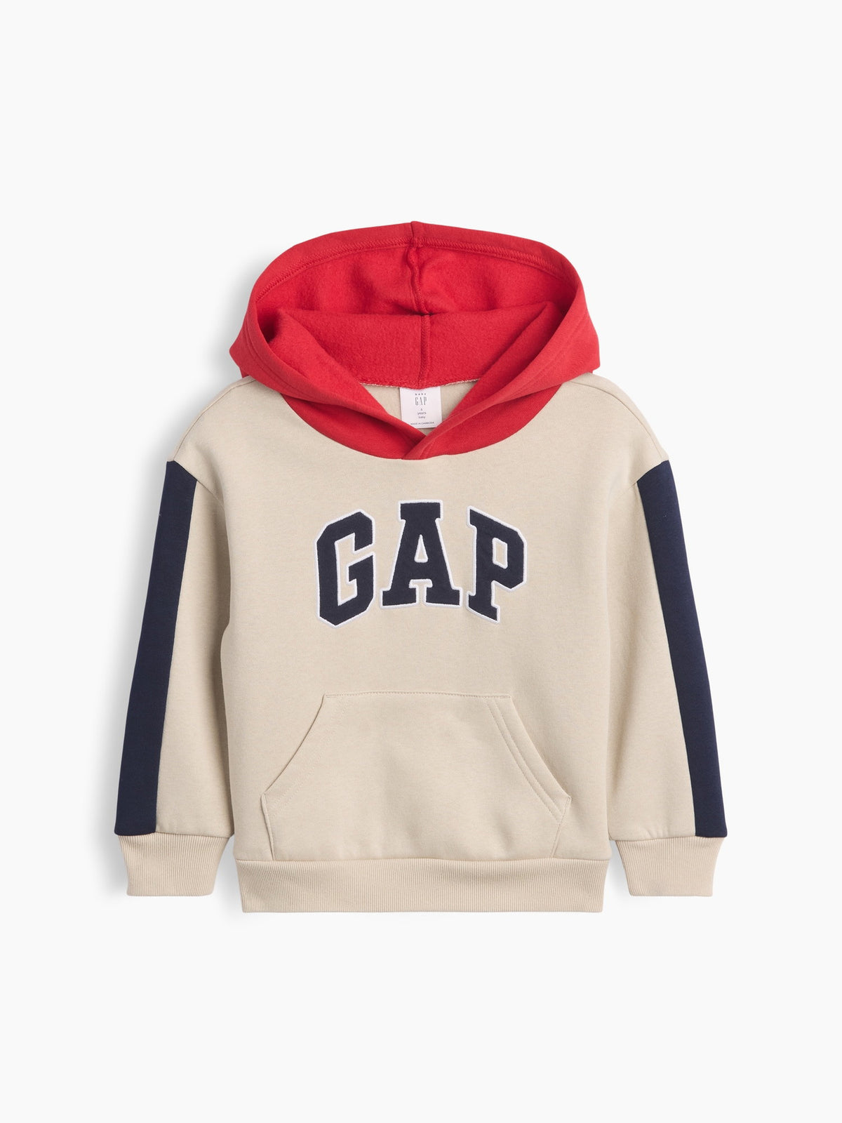 Bej Relaxed Colorblock Logo Sweatshirt