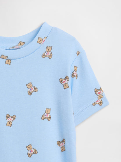 Açık Mavi Brannan Bear Desenli Pijama Seti