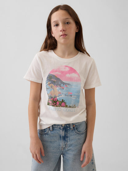 Beyaz Relaxed Grafik Baskılı T-shirt