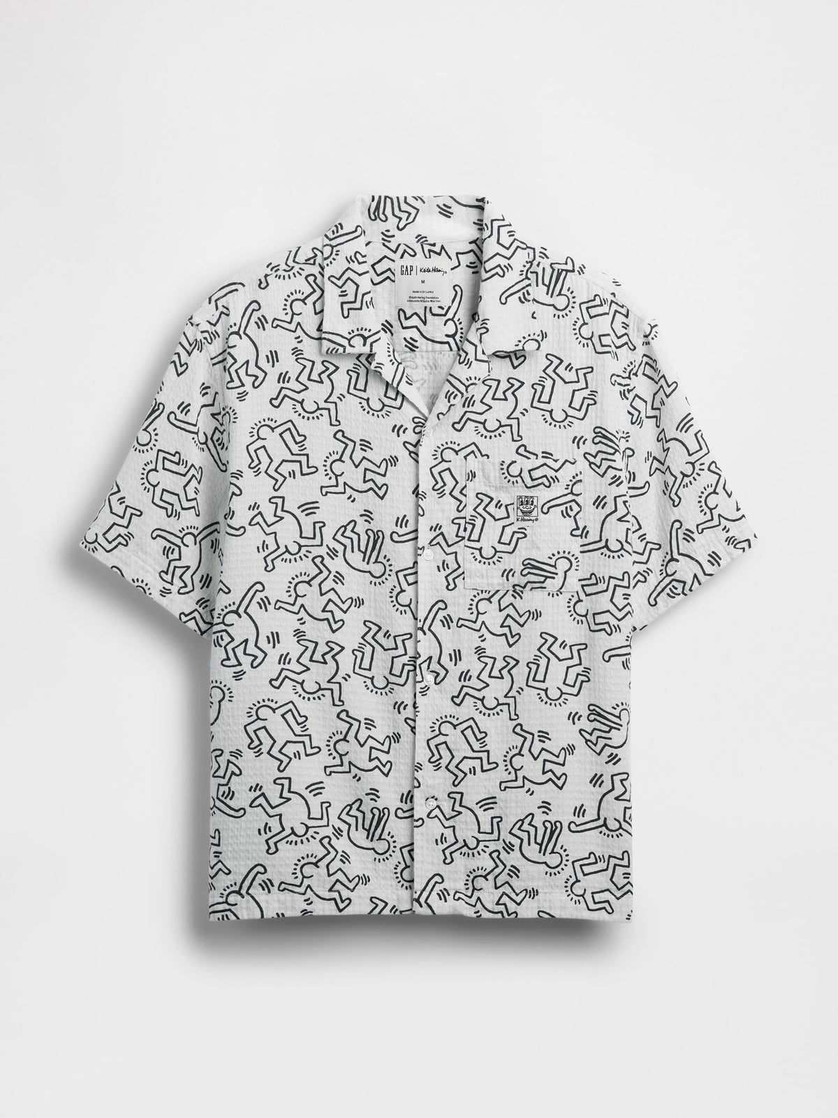 Kırık Beyaz Keith Haring Textured Gömlek