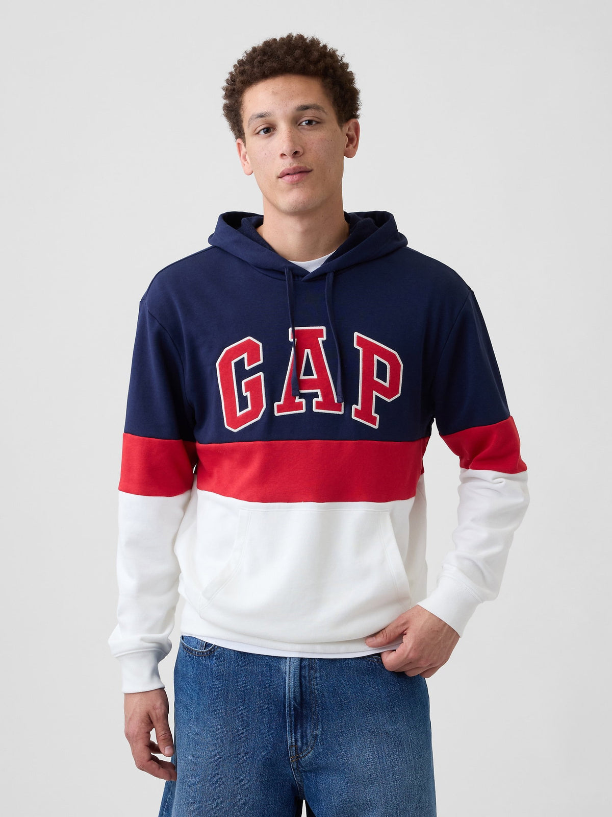 Lacivert Gap Logo Fransız Havlu Kumaş Sweatshirt