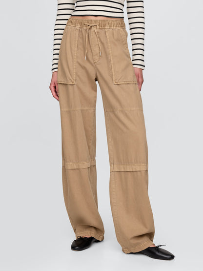 Kahverengi Mid Rise Easy Utility Barrel Pantolon