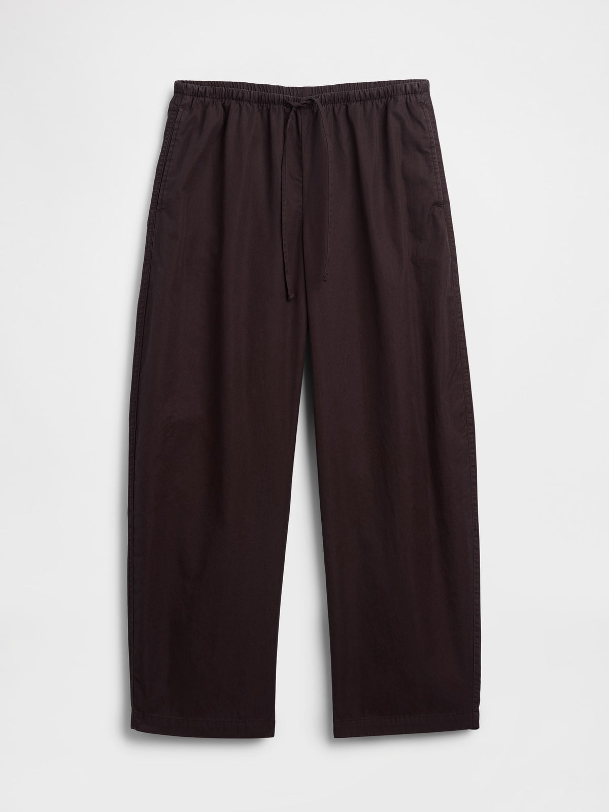 Kahverengi Poplin Easy Barrel Pantolon