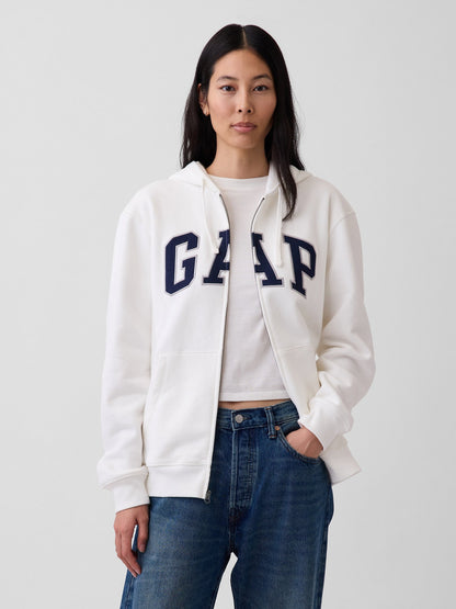 Koyu Yeşil Vintagesoft Arch Logo Tam Fermuarlı Sweatshirt