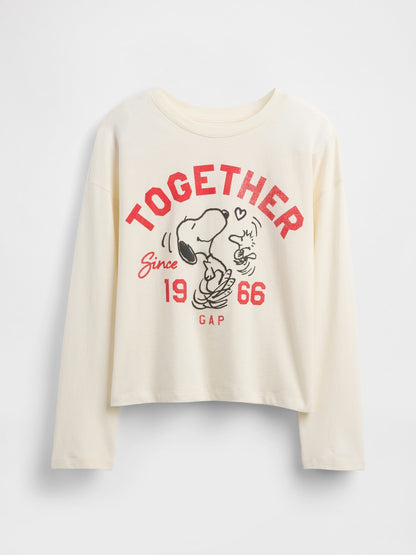 Kırık Beyaz Peanuts Grafik Baskılı T-shirt