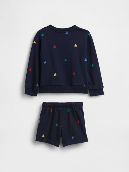 Lacivert Vintagesoft Fransız Havlu Kumaş Sweat Seti