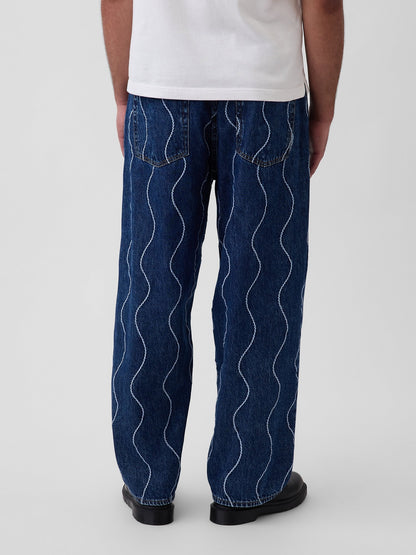 Mavi Gap × Hfr Işlemeli Baggy Jean Pantolon By Daveed Baptiste