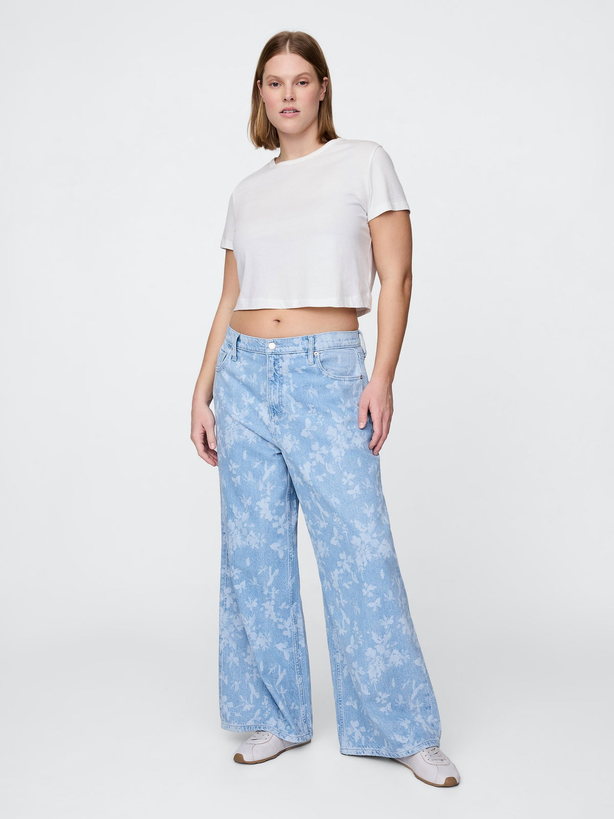 Açık Mavi Mid Rise Ultrasoft Baggy Jean Pantolon