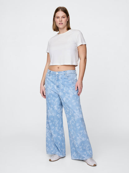 Açık Mavi Mid Rise Ultrasoft Baggy Jean Pantolon