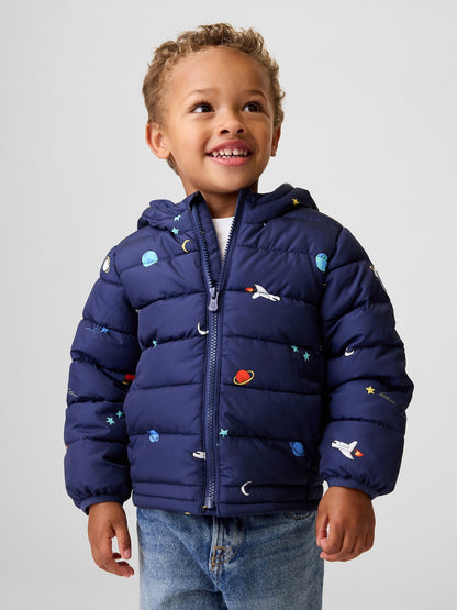 Koyu Mavi Puffer Şişme Mont
