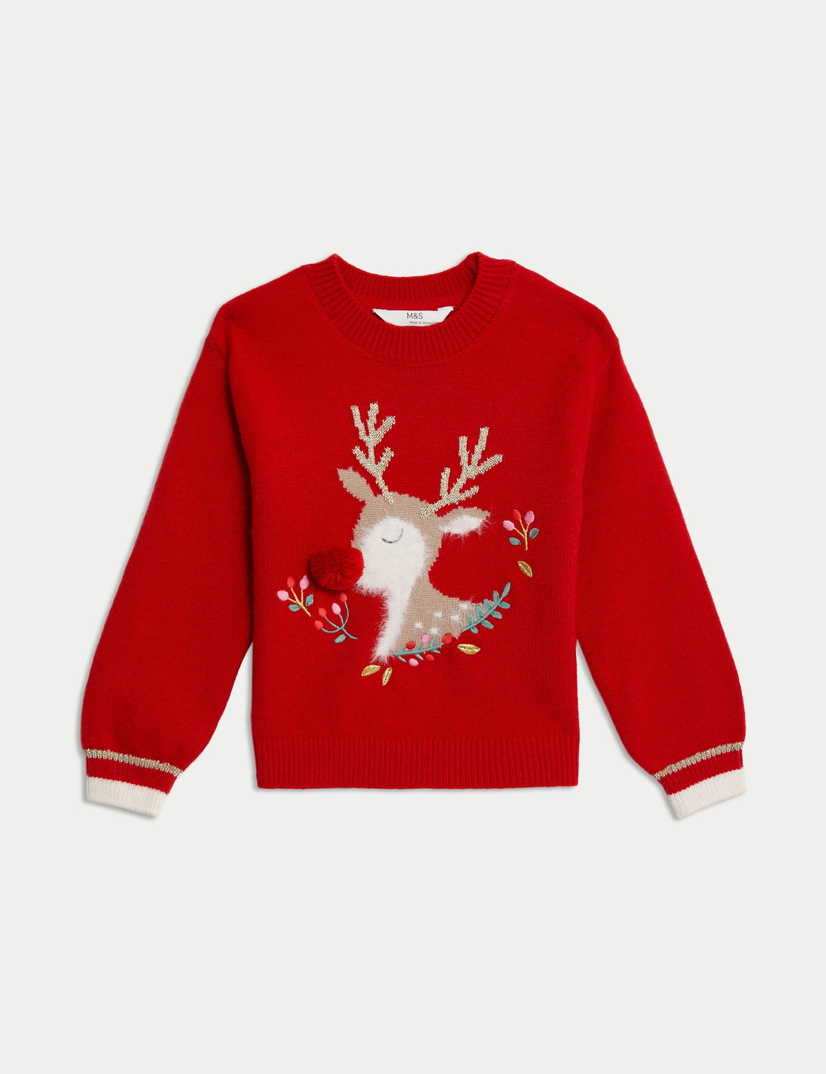 Geyik Desenli Christmas Kazak (1-8 Yaş)