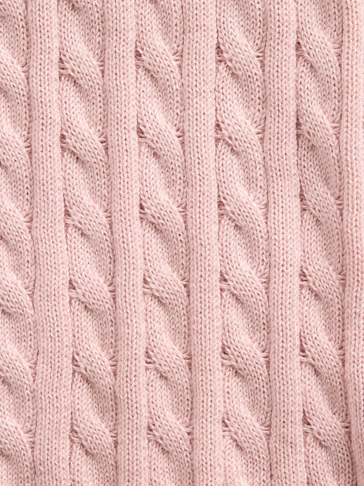 Pembe %100 Pamuk Cable Örgü Cami Askılı Triko Atlet