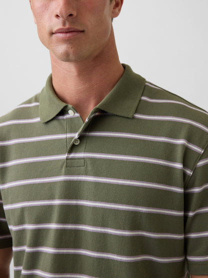 Yeşil Relaxed Pique Polo T-shirt