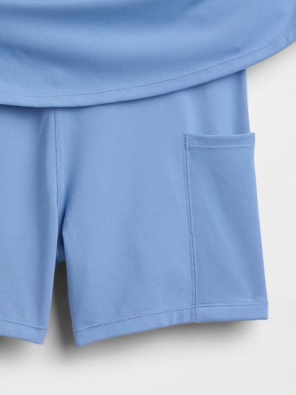 Açık Mavi Cap-sleeve Athletic Elbise