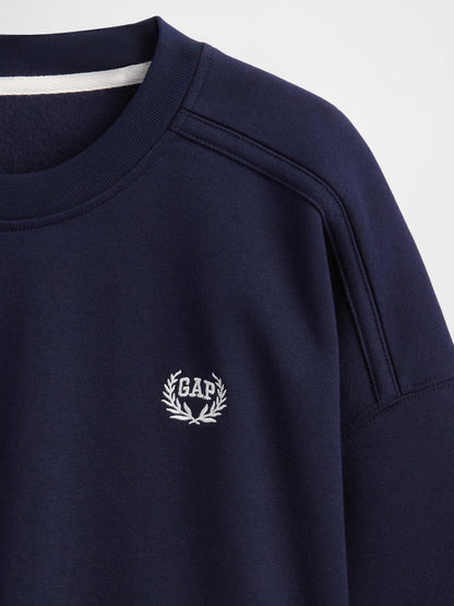 Lacivert Vintagesoft Dirsek Kolu Kısa Sweatshirt