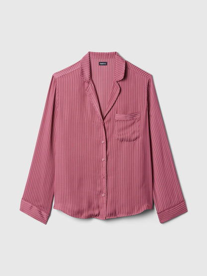 Pembe Saten Pijama Üstü