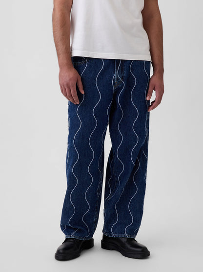 Mavi Gap × Hfr Işlemeli Baggy Jean Pantolon By Daveed Baptiste