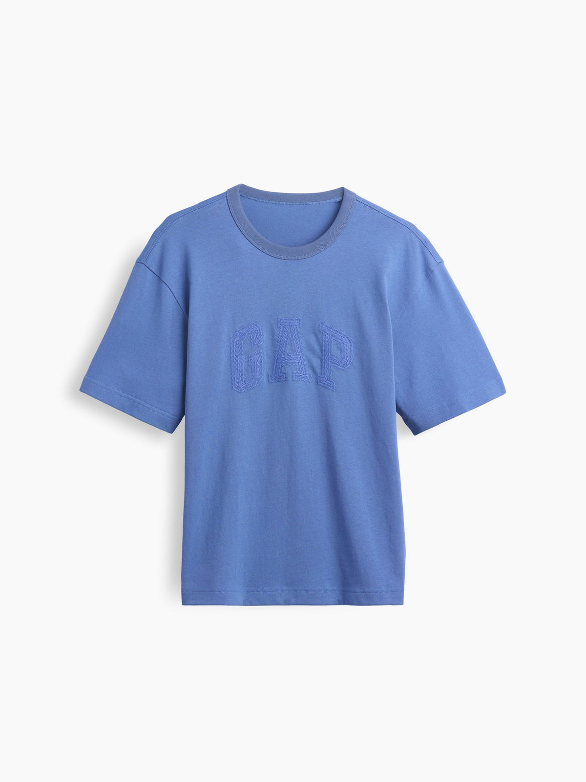Açık Mavi Heavyweight Relaxed Gap Logo Crop T-shirt