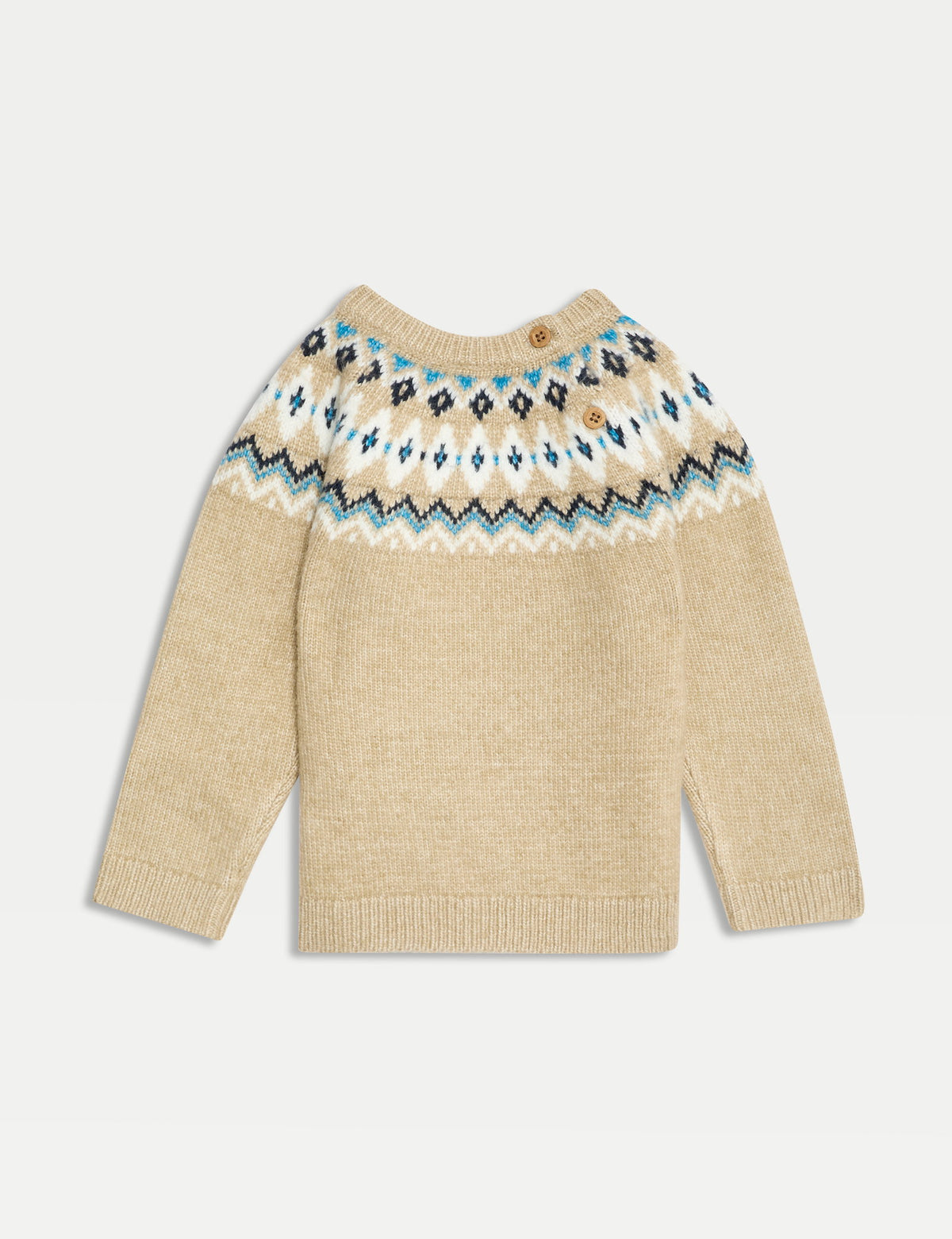 Fair Isle Desenli Örme Kazak (0-3 Yaş)