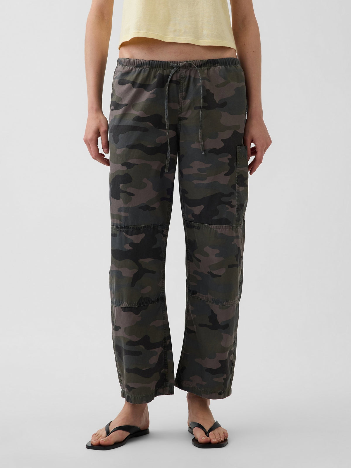 Kamuflaj Mid Rise Twill Easy Barrel Utility Pantolon