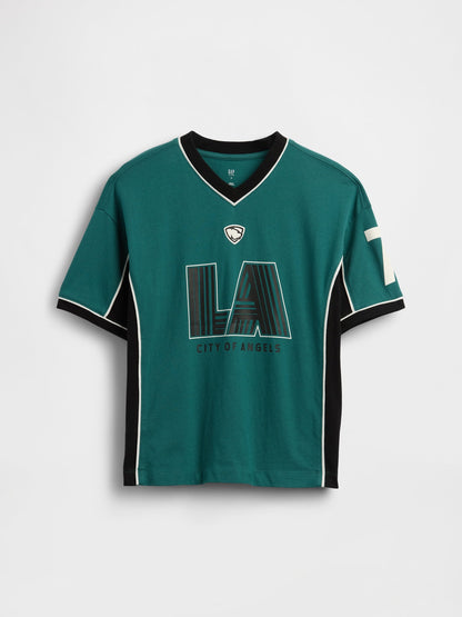 Koyu Yeşil Oversized Jersey T-shirt