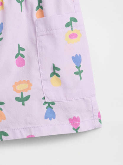 Lila Pull-on Keten Karışımlı Şort