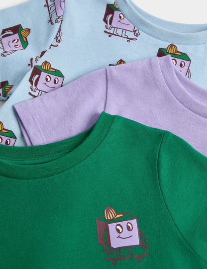 3'lü %100 Pamuklu Pijama Seti (1-8 Yaş)