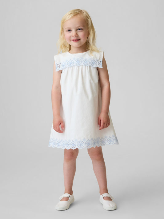 Beyaz Eyelet Sailor Elbise