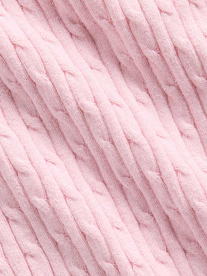 Pembe Cable Örgü Hırka