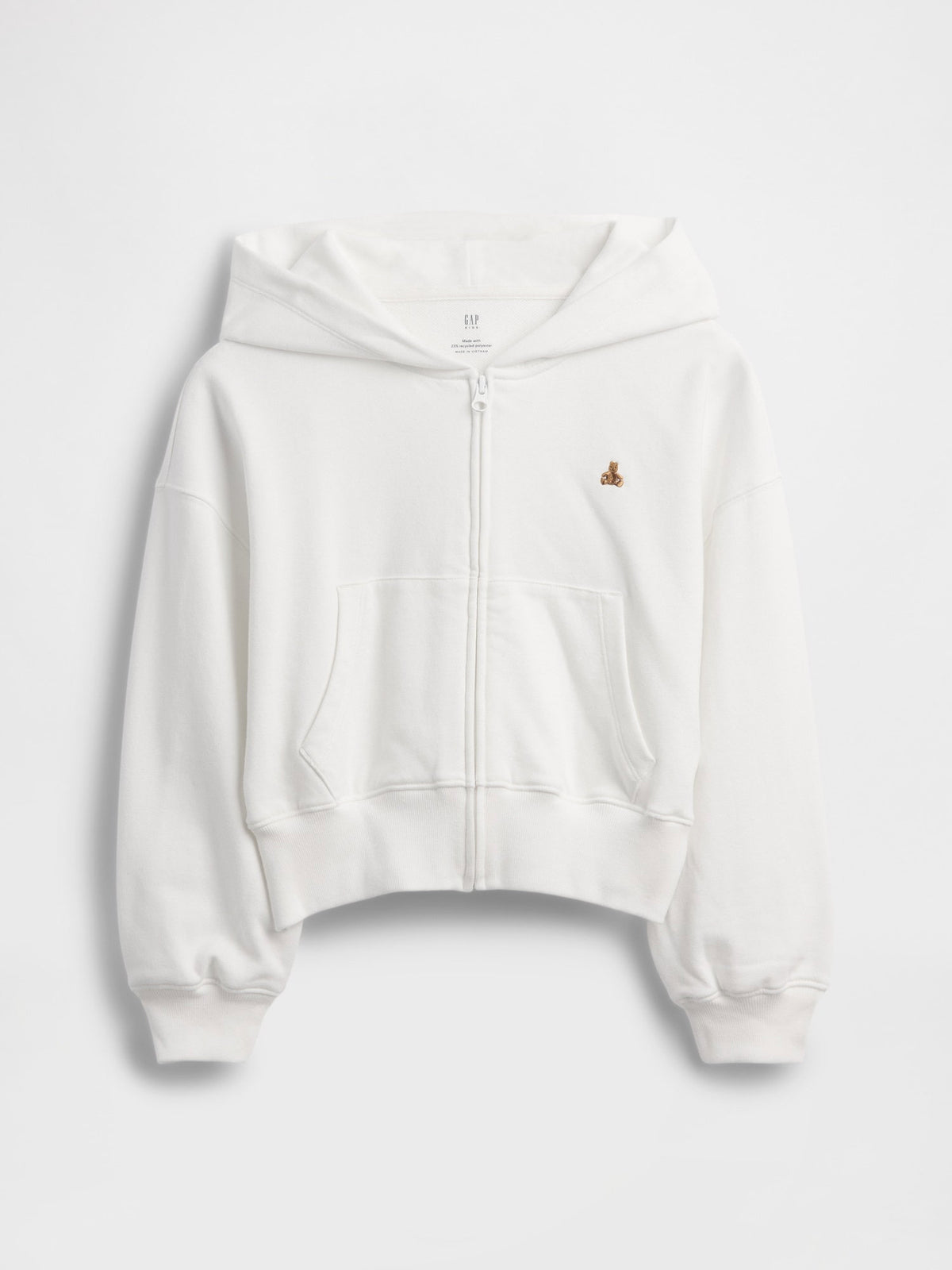 Beyaz Vintagesoft Terry Wedge Fermuarlı Sweatshirt
