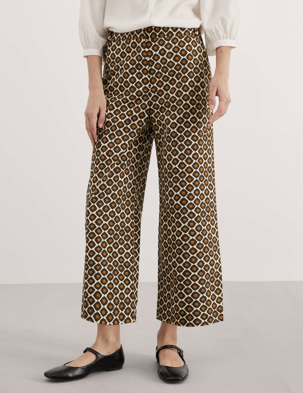 Jaeger Geometrik Desenli Wide Leg Pantolon