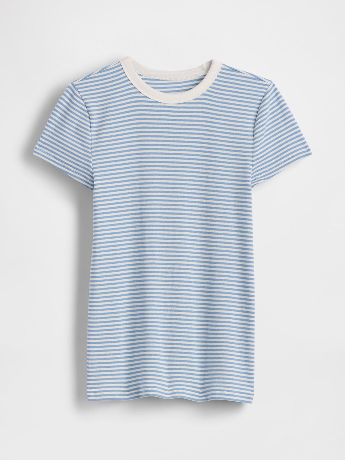Açık Mavi Modern Bisiklet Yaka T-shirt