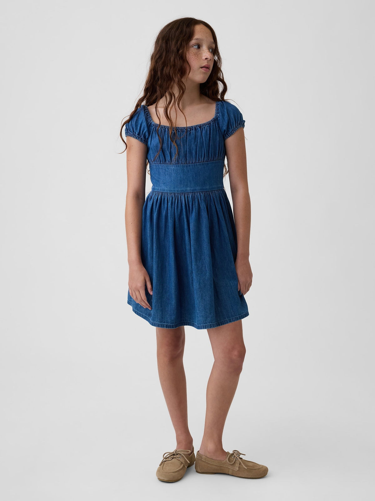 Mavi Denim Puff-sleeve Mini Elbise