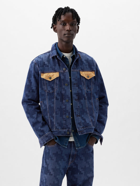 Koyu Mavi Dap × Gap Organik Pamuk Icon Denim Ceket