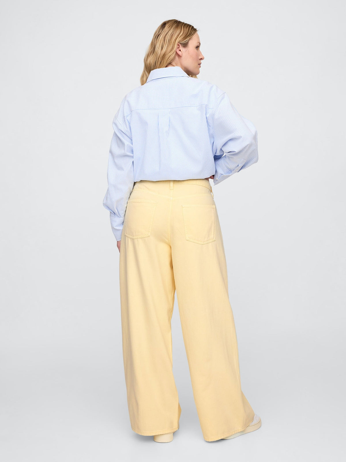 Sarı Baggy Utility Jean Pantolon