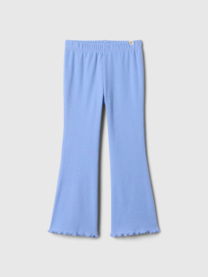 Açık Mavi Fitilli Pull-on Baskılı Flare Tayt