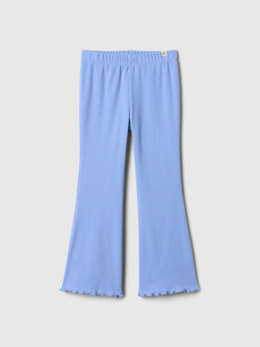 Açık Mavi Fitilli Pull-on Baskılı Flare Tayt