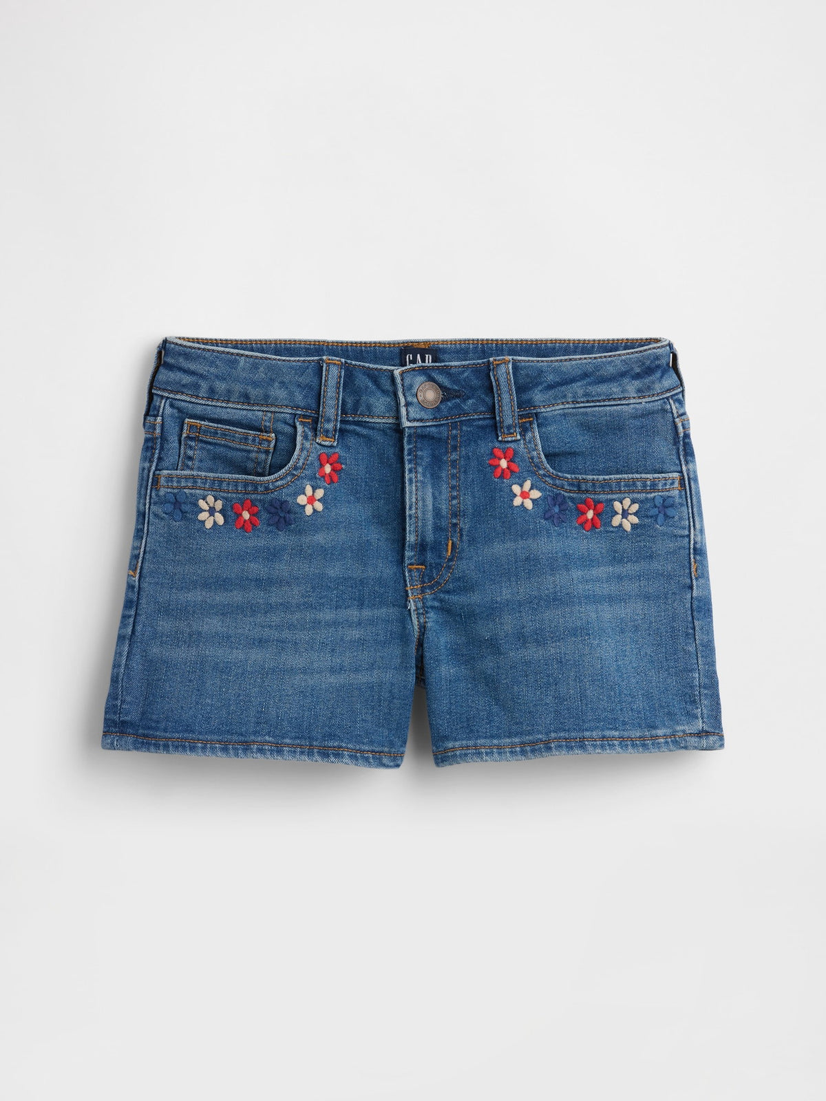 Mavi High Rise Işlemeli Denim Şort