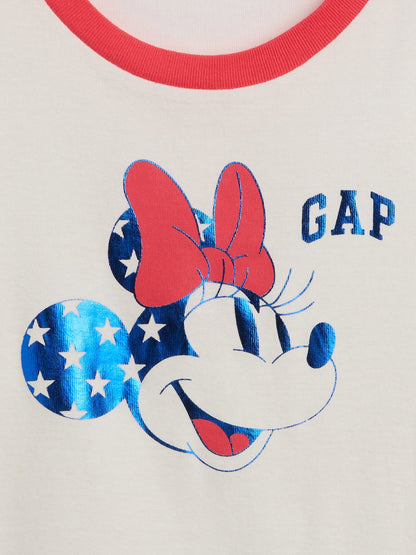 Beyaz Disney Minnie Mouse Ringer T-shirt
