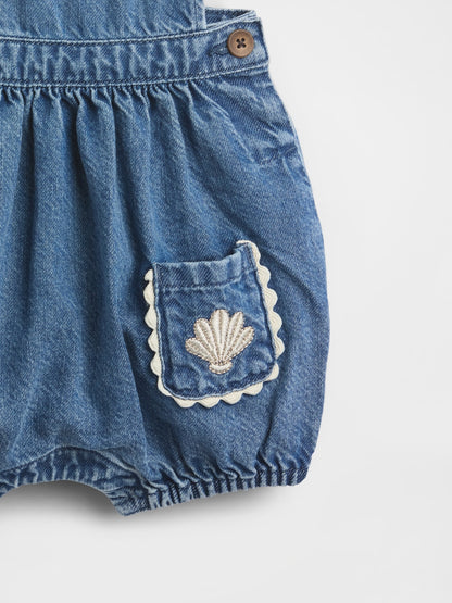 Mavi Baby Denim Shell Pocket Bubble Tulumu