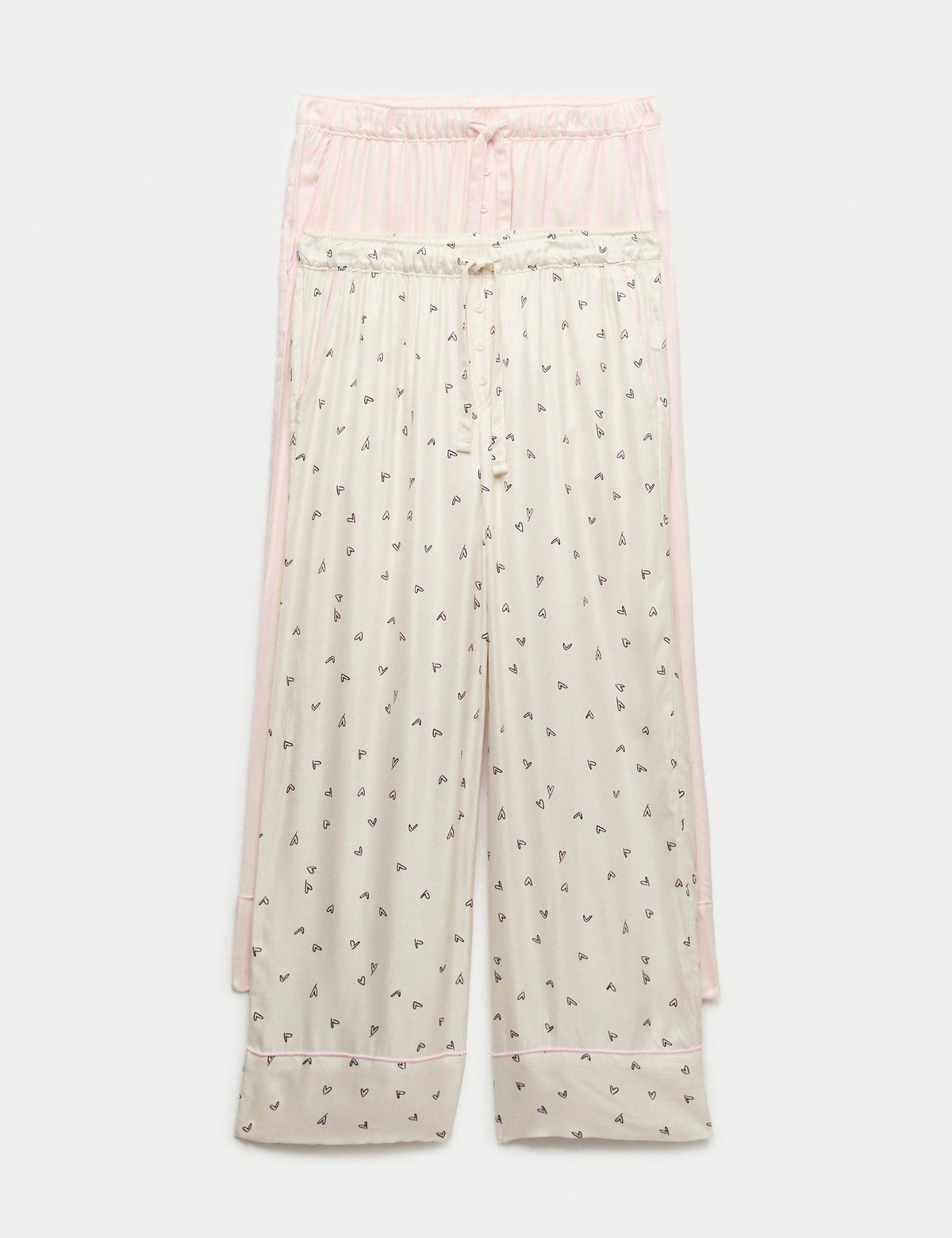 2’li Twill Geniş Paça Pijama Altı