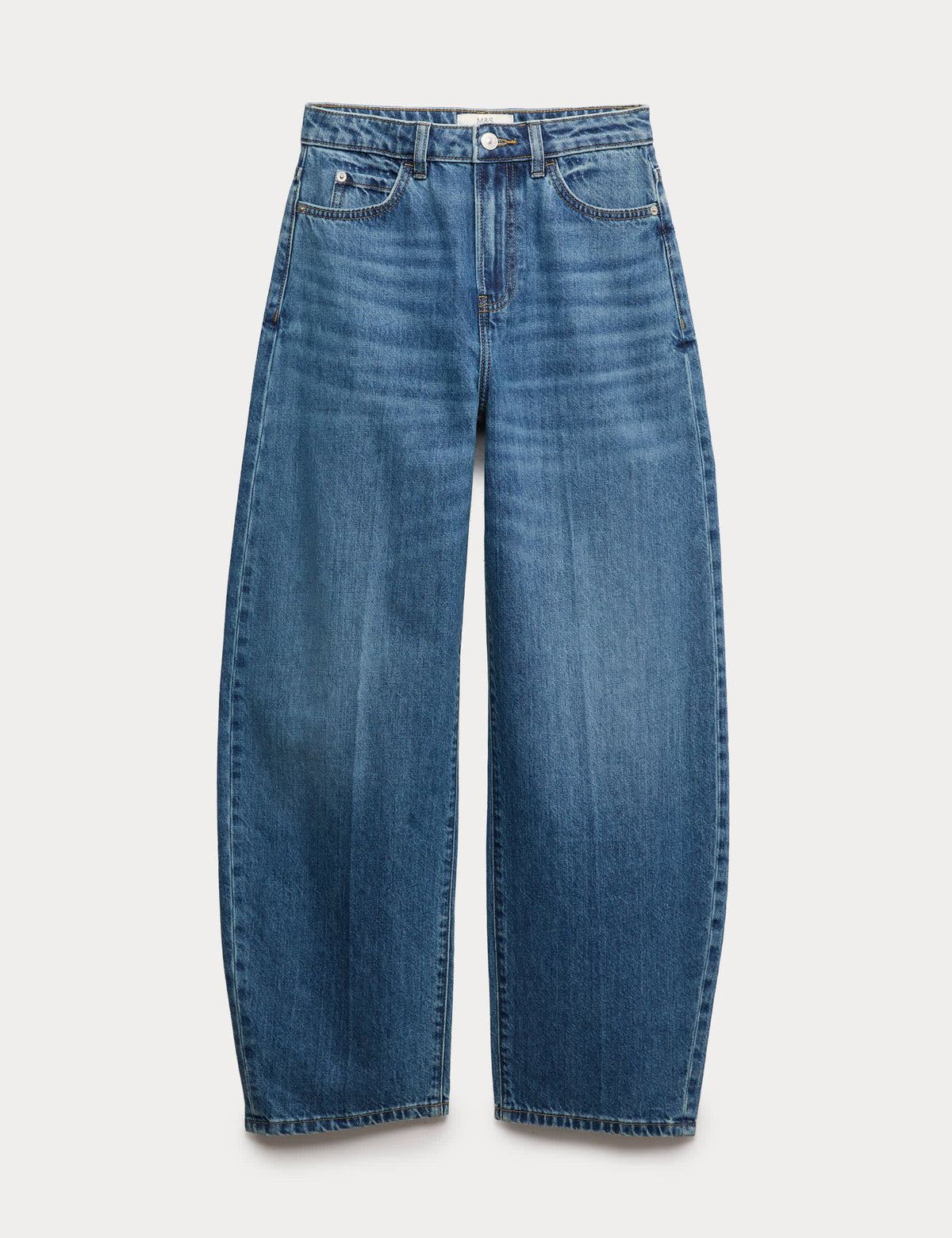 Yüksek Bel Barrel Leg Jean