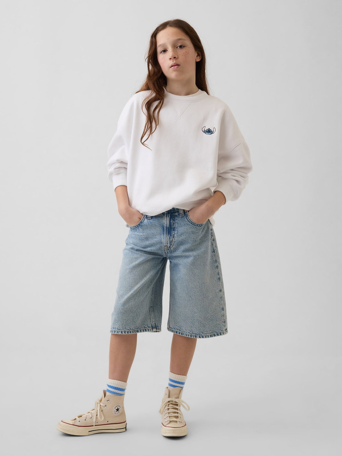 Beyaz Disney Çocuk Vintagesoft Oversize Sweatshirt