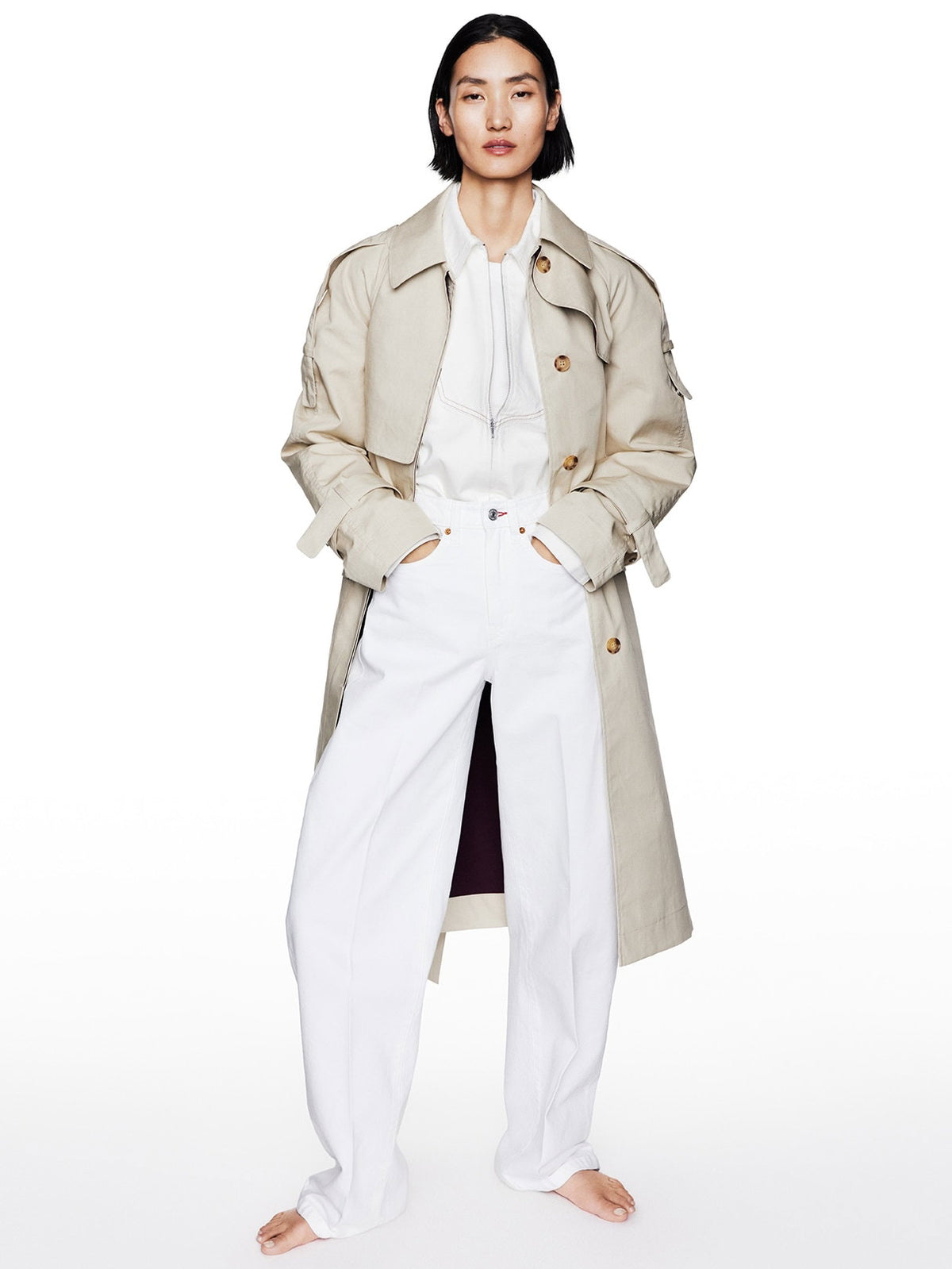 Ekru Gap × Victoria Beckham Trençkot
