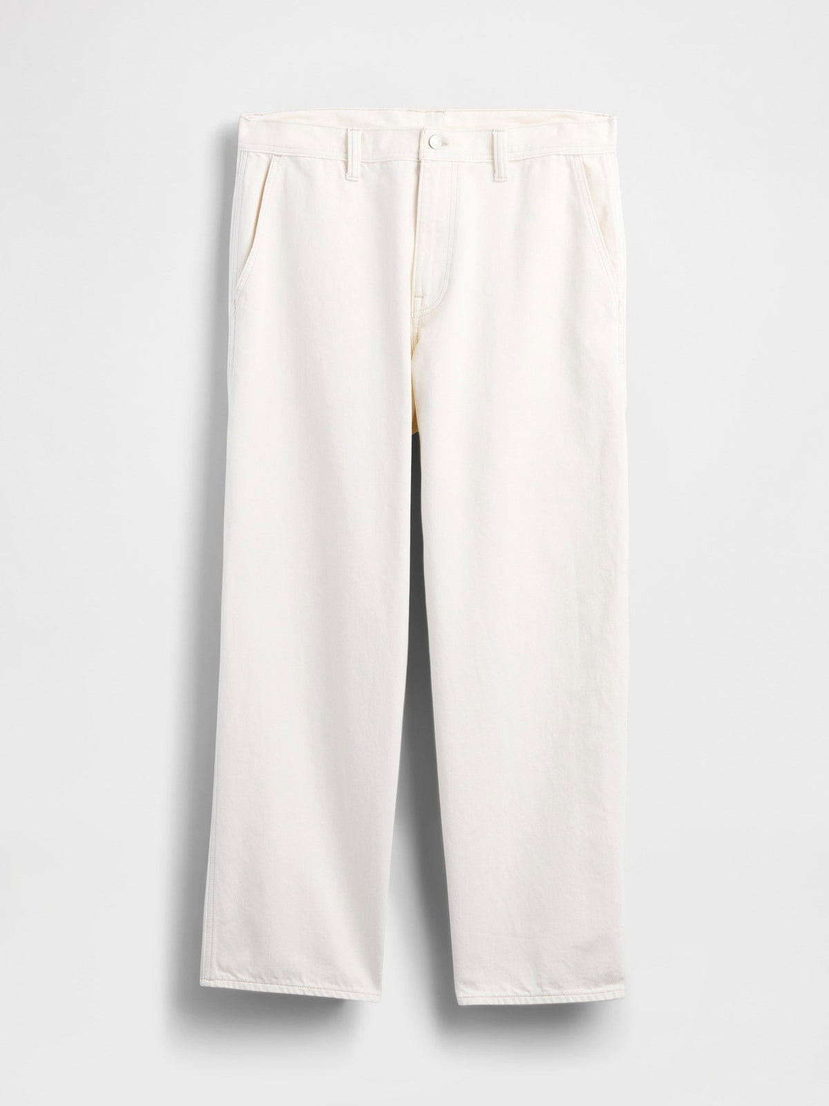 Kırık Beyaz Baggy Carpenter Jean Pantolon