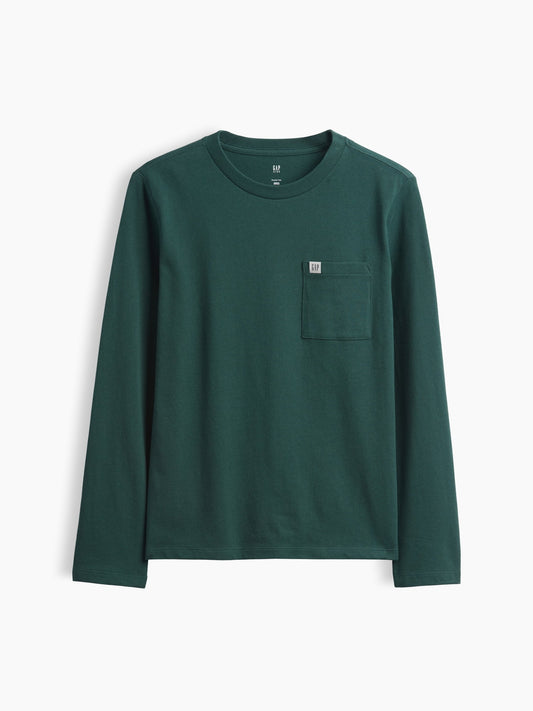 Koyu Yeşil Logo Cepli T-shirt